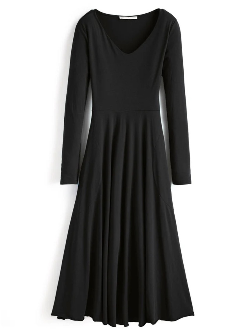 Peruvian Connection Black Long-Sleeve Fit & Flare Maxi Dress